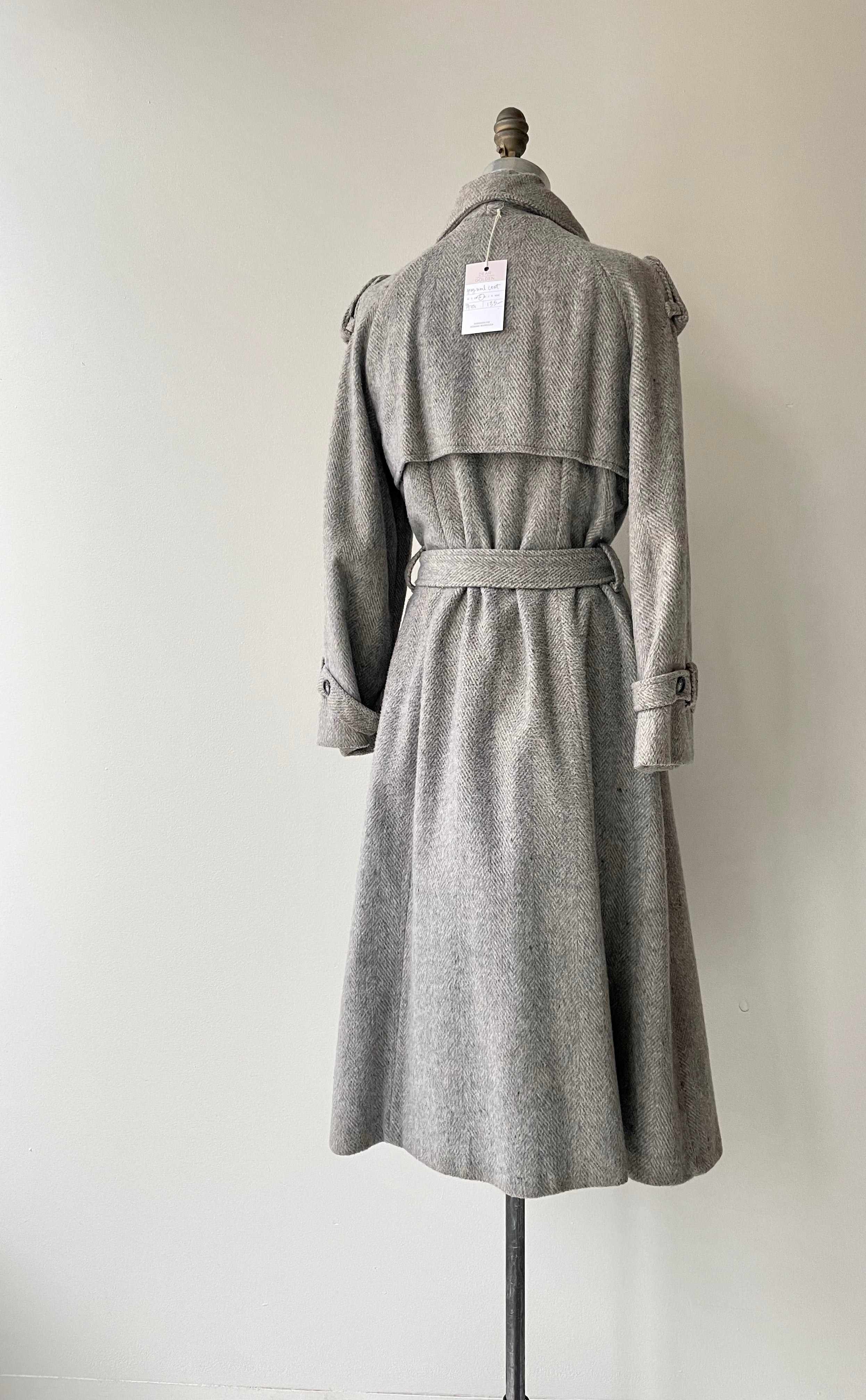 1970s Tweed Mist Wool Trench