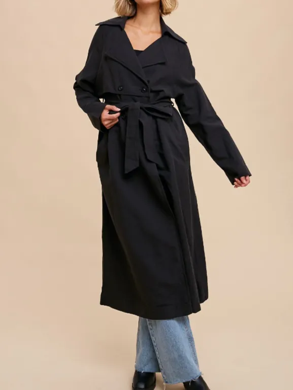 27 Long Line Double Breasted Trench Coat