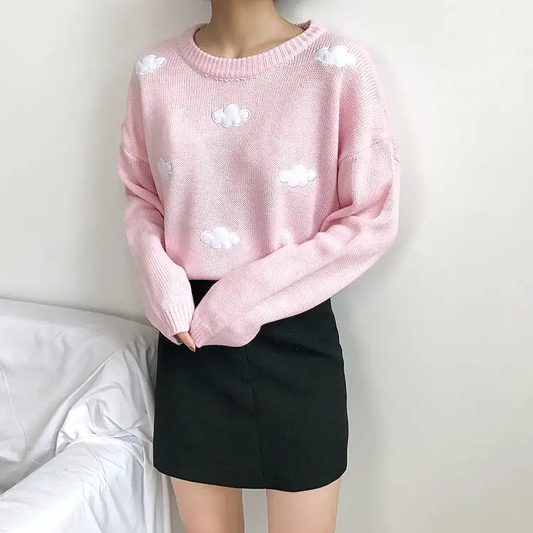 3 COLORS KOREAN CLOUDS KNIT SWEATER BY21188