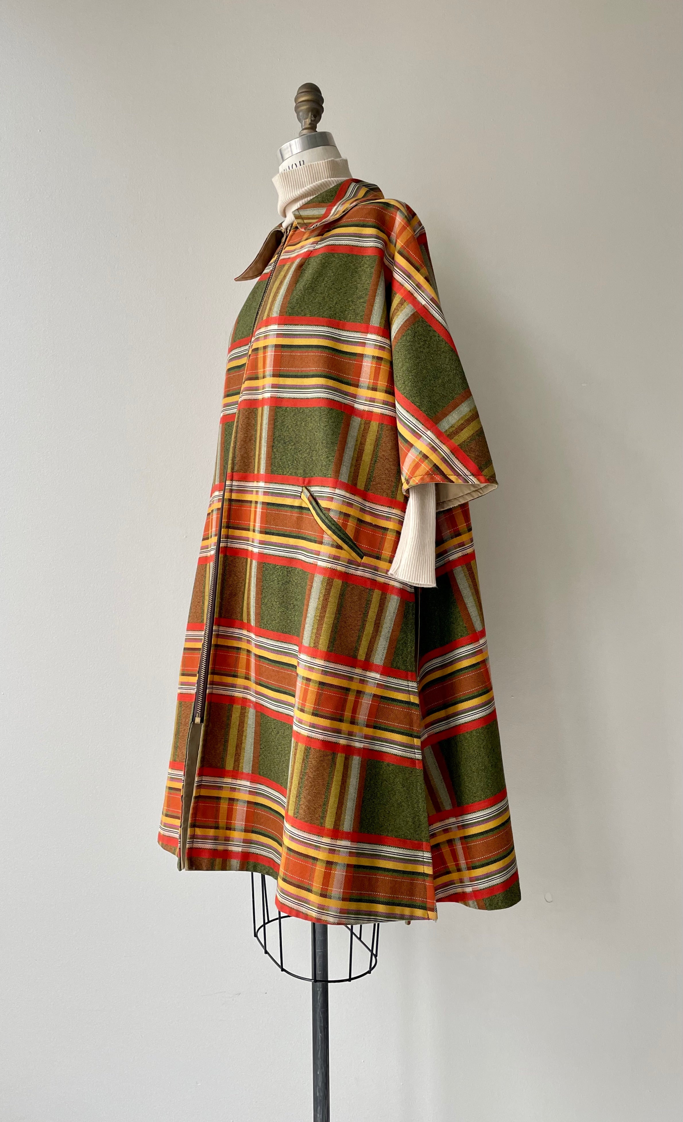 Autumn Tartan Reversible Cape