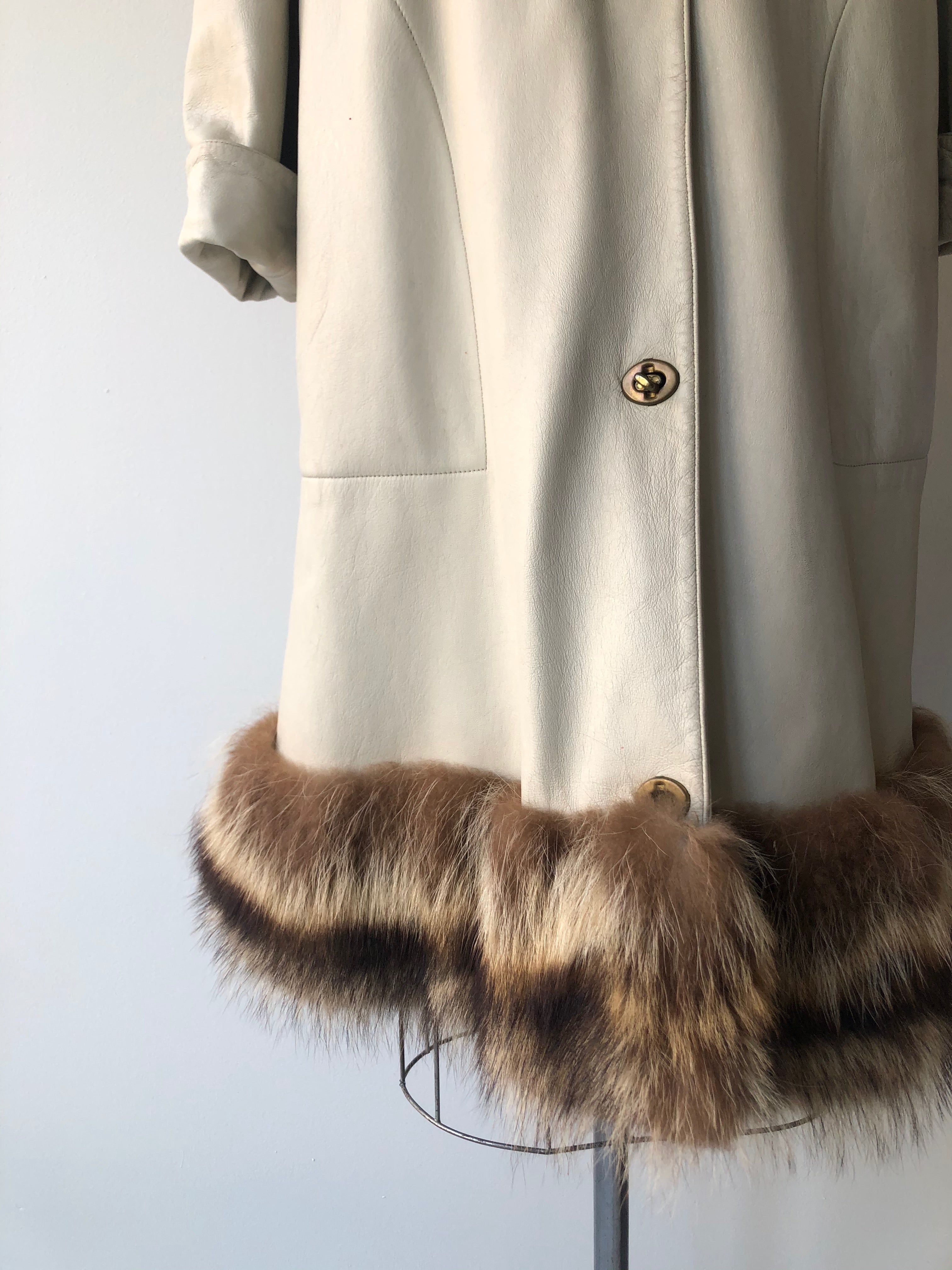 Bonnie Cashin Leather & Fur Coat