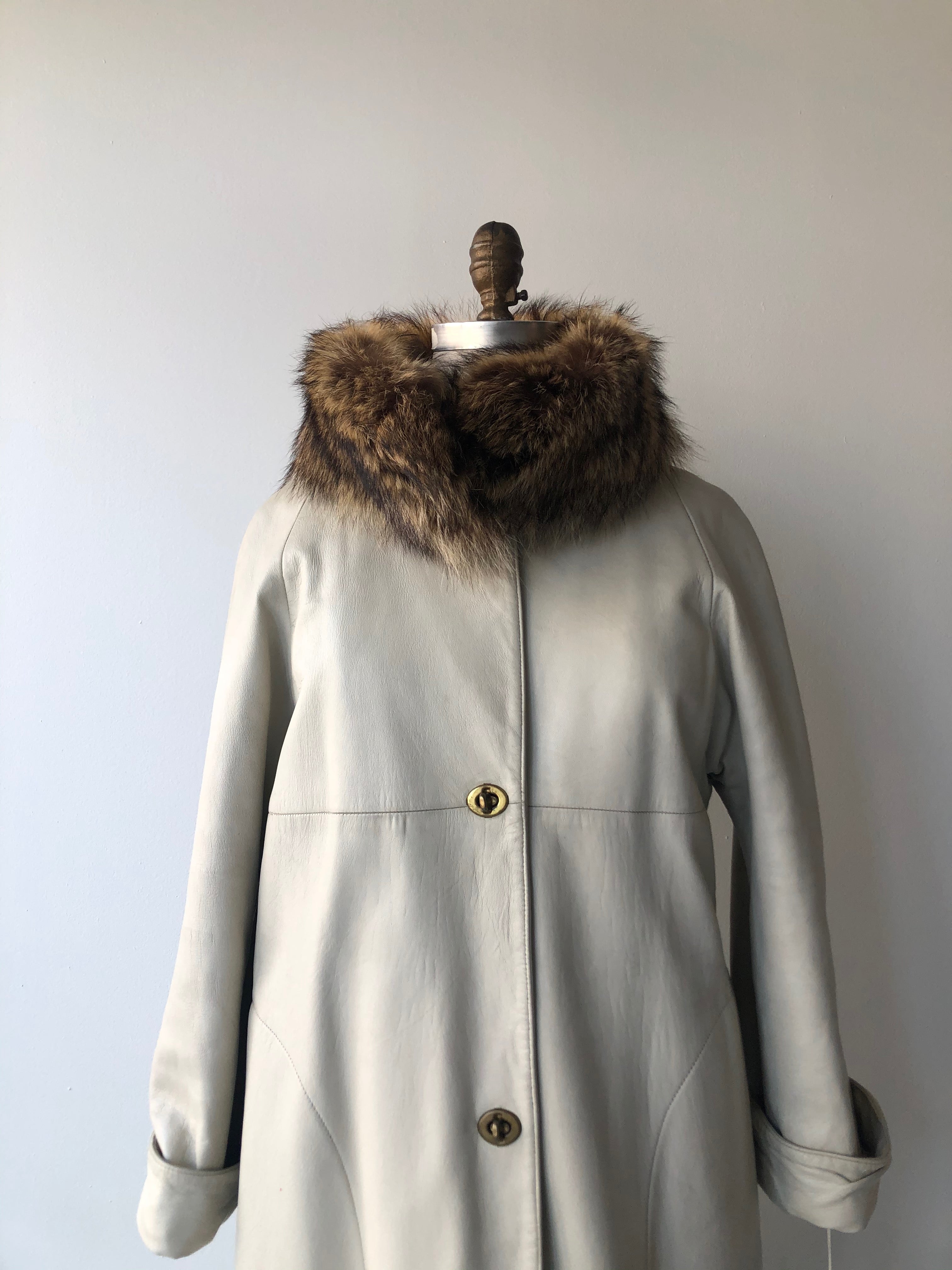 Bonnie Cashin Leather & Fur Coat