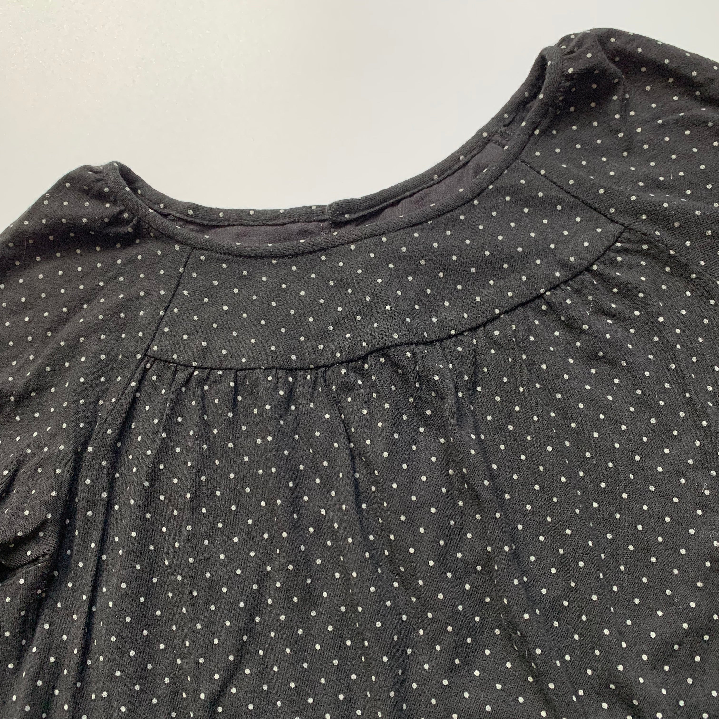 Bonpoint Black Polka Dot Jersey Dress: 8 Years