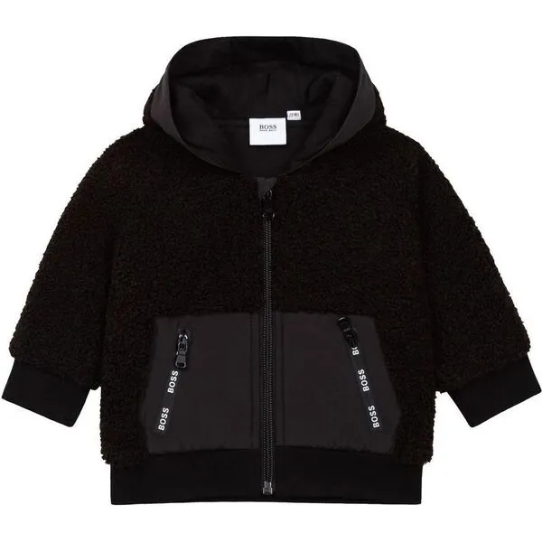 BOSS Logo Fleece Jacket, Black