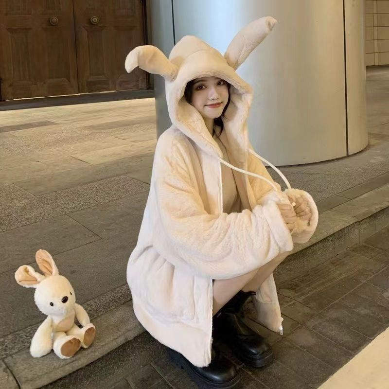 Bunny Rabbit Ear Fluffy Warm Coat