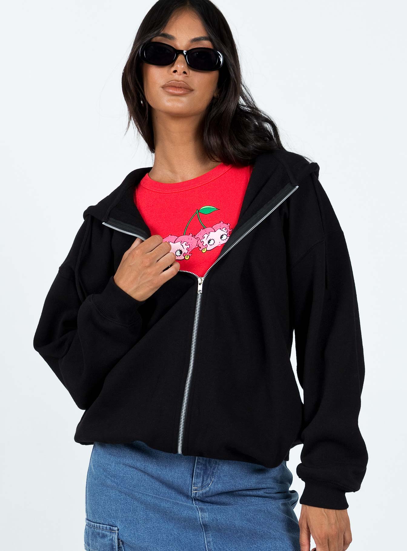 Calder Zip Hoodie Black