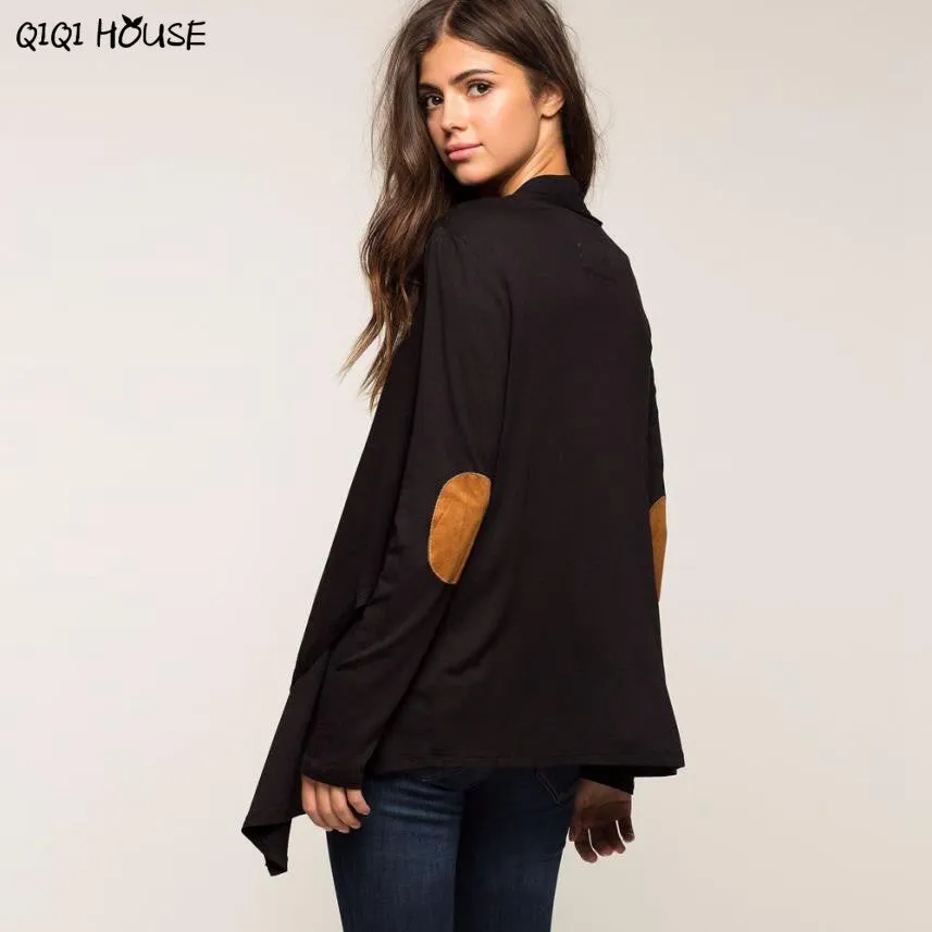 Chaqueta Mujer Irregular Women Black Long Sleeve Cardigan Cotton Outwear Autumn Coats Abrigos De Mujer3C930 SM6