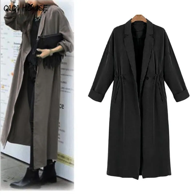 Chaqueta Mujer Office Ladies Windbreaker Casual Cardigan Long Tops Outwear Jacket Coat Elegant Casacas Mujer 2016#C901 SM6