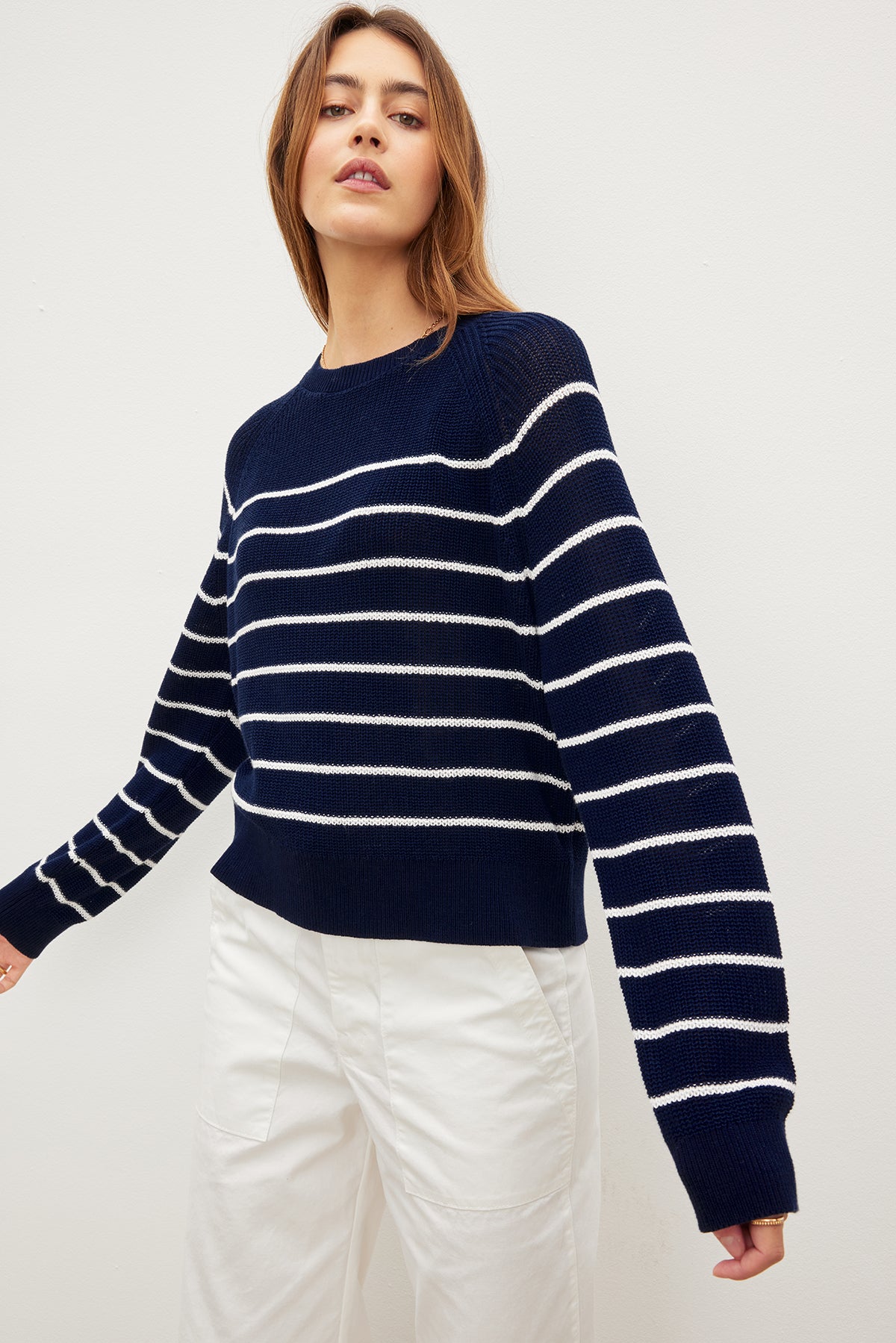 CHAYSE STRIPED CREW NECK SWEATER