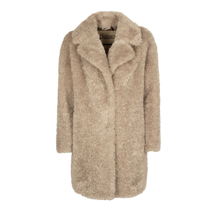 COAT ECOFUR TEDDY Woman Chantilly 