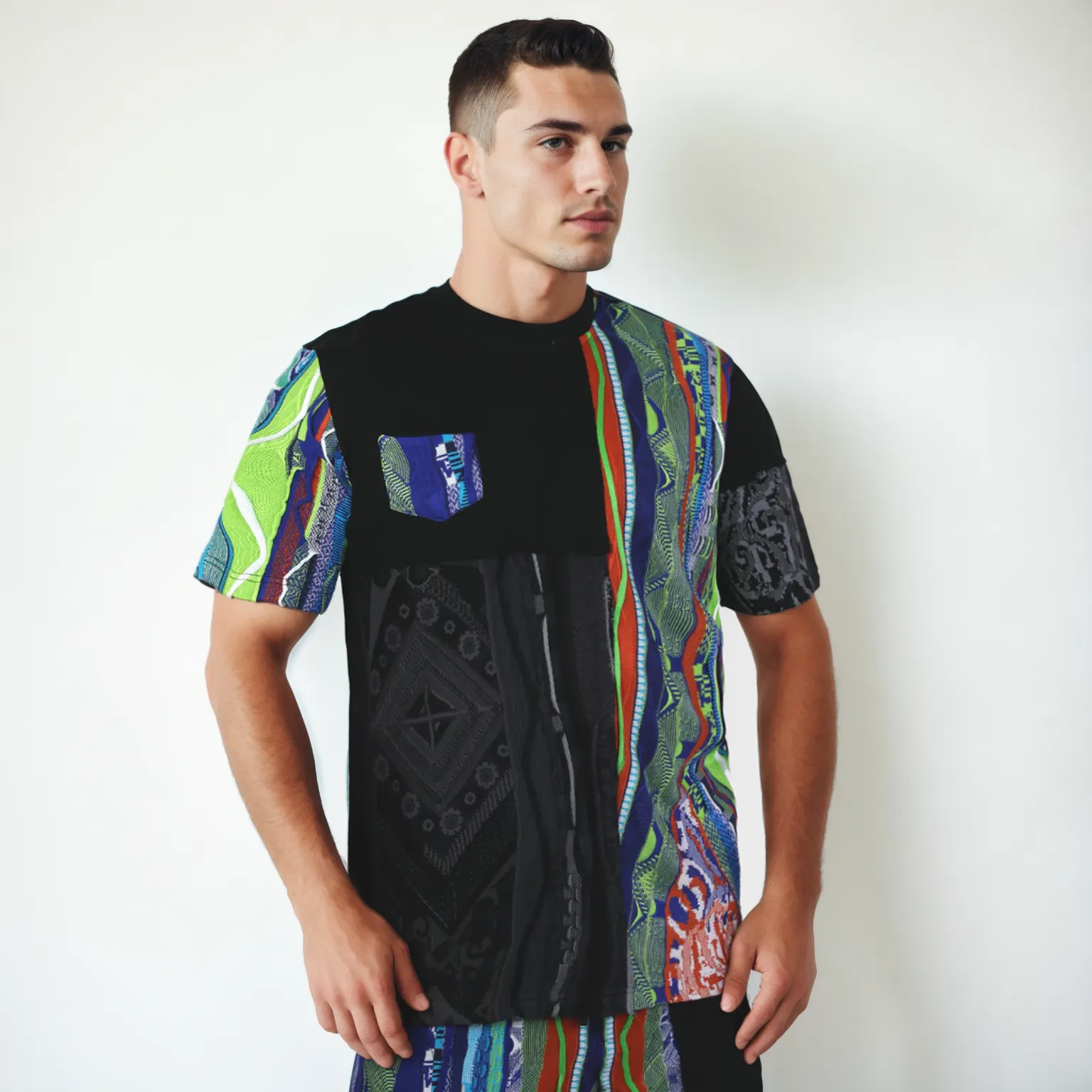 COOGI Sweater-Pieced Tee - Blues