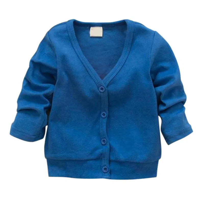 Cotton Baby Boy Girls Jacket Casual V-neck Cardigan Thick Coat Children's Clothing SM6