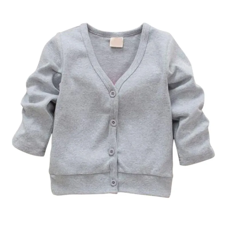 Cotton Baby Boy Girls Jacket Casual V-neck Cardigan Thick Coat Children's Clothing SM6