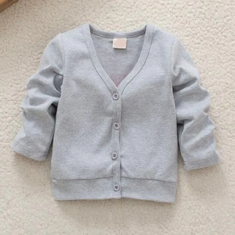 Cotton Baby Boy Girls Jacket Casual V-neck Cardigan Thick Coat Children's Clothing SM6