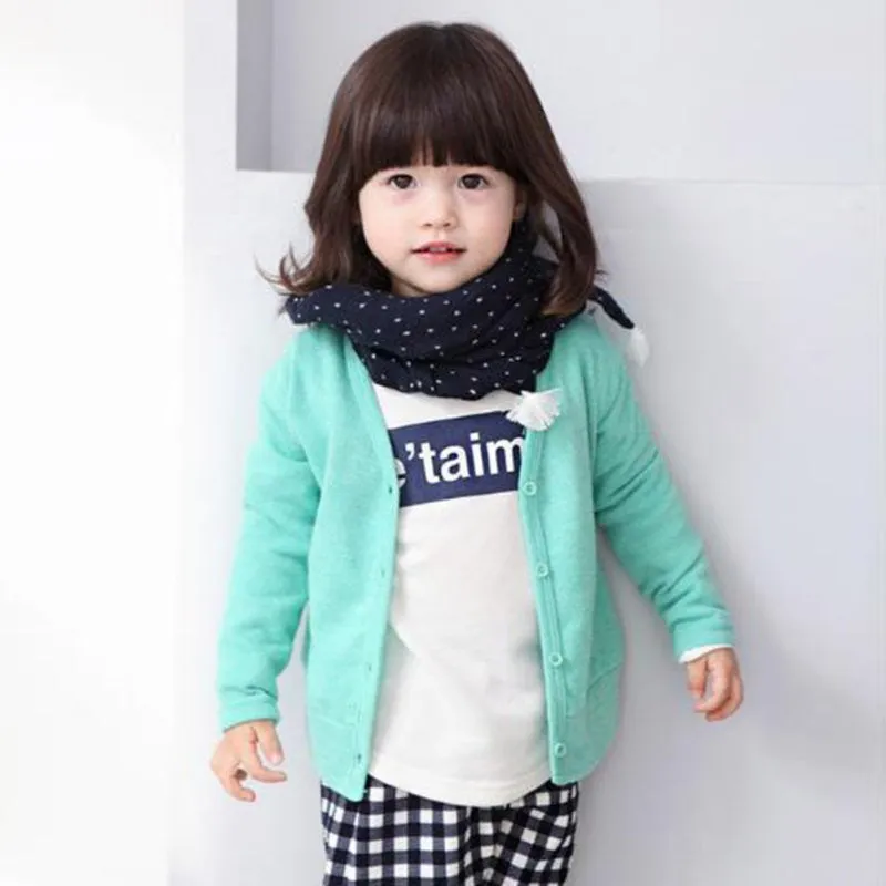 Cotton Baby Boy Girls Jacket Casual V-neck Cardigan Thick Coat Children's Clothing SM6