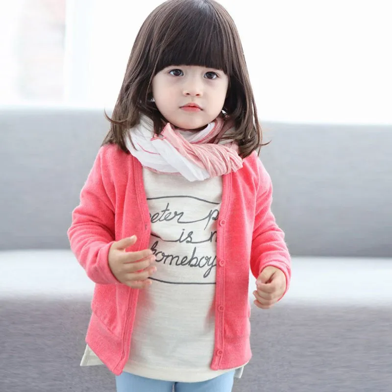 Cotton Baby Boy Girls Jacket Casual V-neck Cardigan Thick Coat Children's Clothing SM6