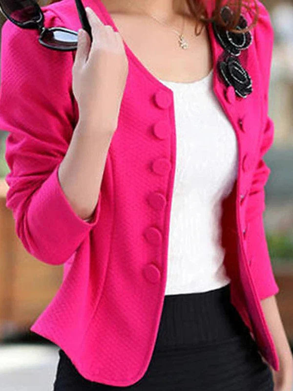 Cozy Sherpa Fleece Women's Hooded Blazer Coat White Black Pink Fuchsia Street Style