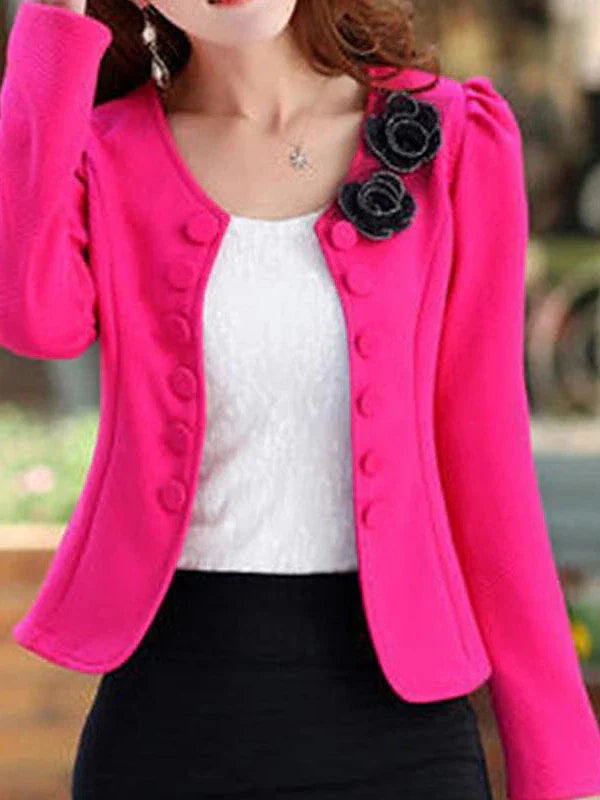 Cozy Sherpa Fleece Women's Hooded Blazer Coat White Black Pink Fuchsia Street Style