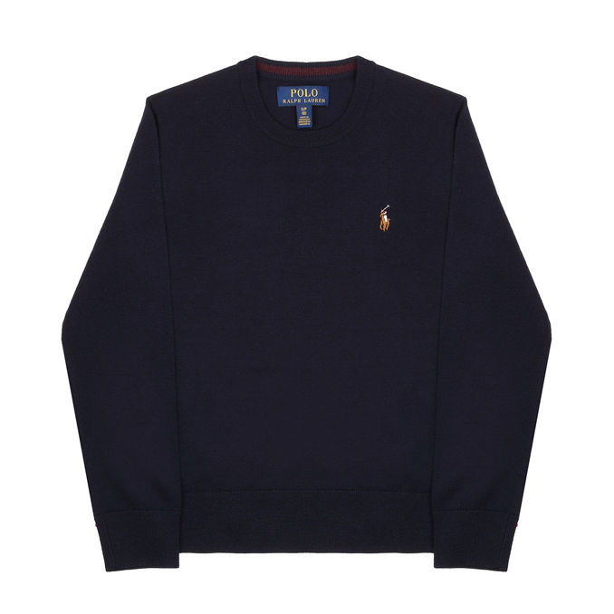 CREW NECK MERINO WOOL SWEATER Kid Navy