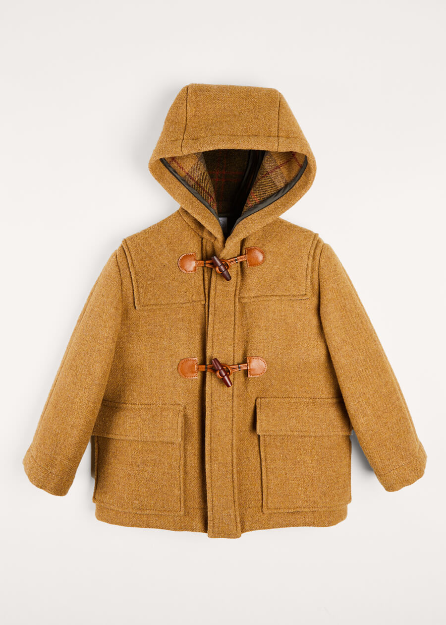 Double Faced Wool Toggle Fastening Coat In Camel (4-10yrs)