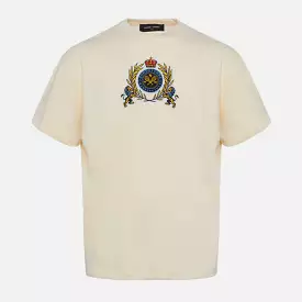 EMBROIDERY TENNIS CREST TEE CREAM