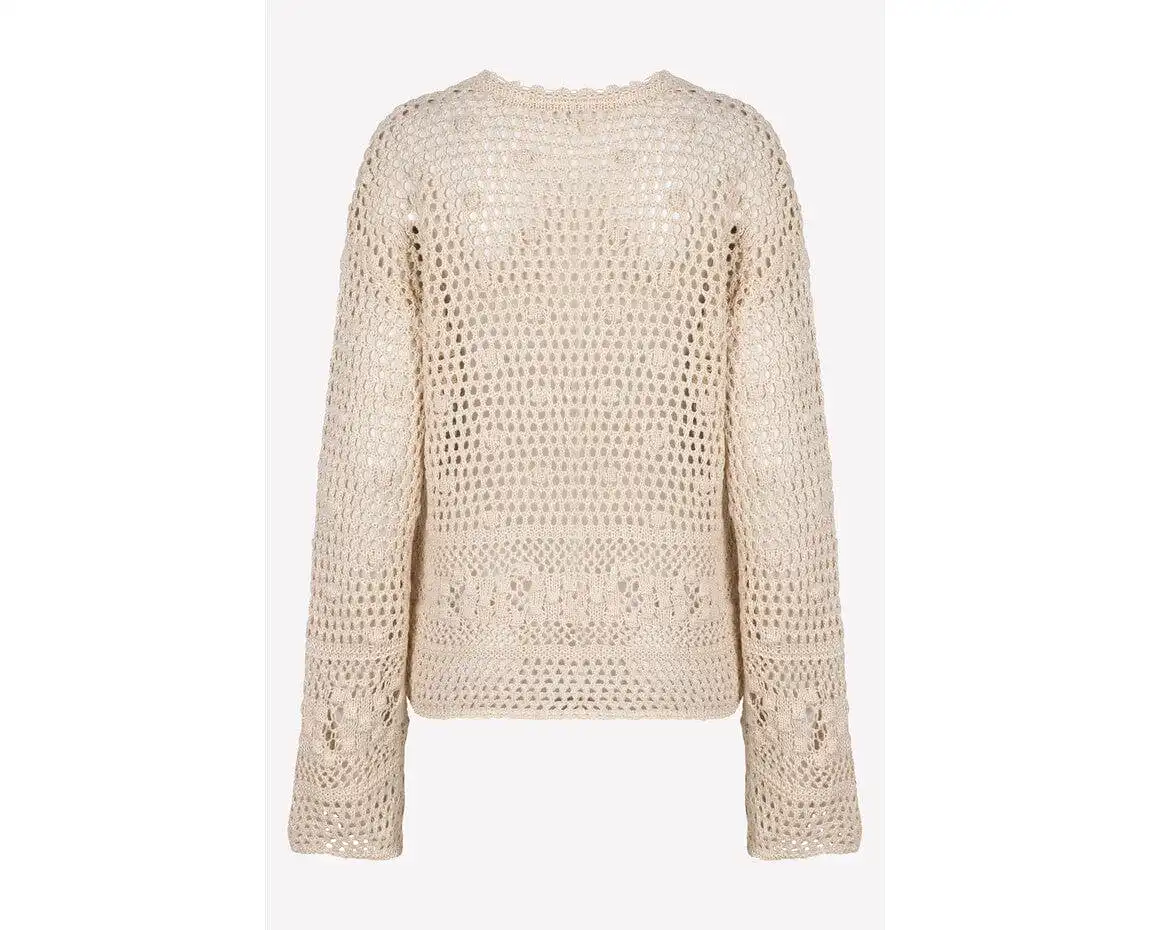 Esqualo Light Sand Open Knit Sweater- SP2427003