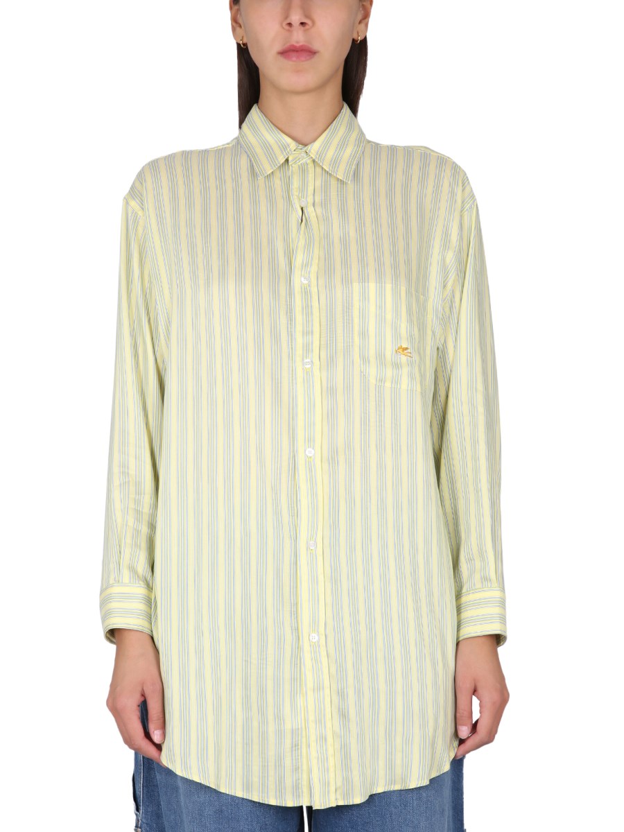 ETRO    PEGASUS SHIRT WITH STRIPE PATTERN