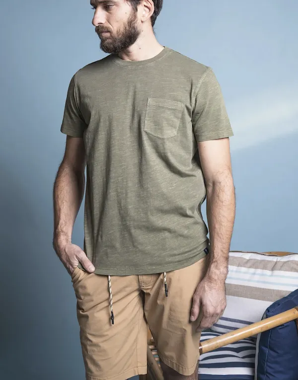 Impure – T-Shirt con Taschino in Cotone – Militare