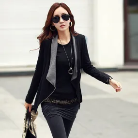 Jacket Korean Version Slim Turn Down Lapel Collar Side Zipper Coat Women Cardigan SM6