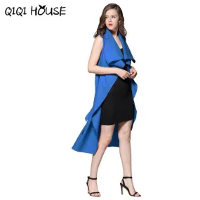 Jaket Women Office Ladies Elegant Sleeveless Windbreaker Solid Cardigan Basic Wear Outwear Women Manteaux Femme#C817 SM6