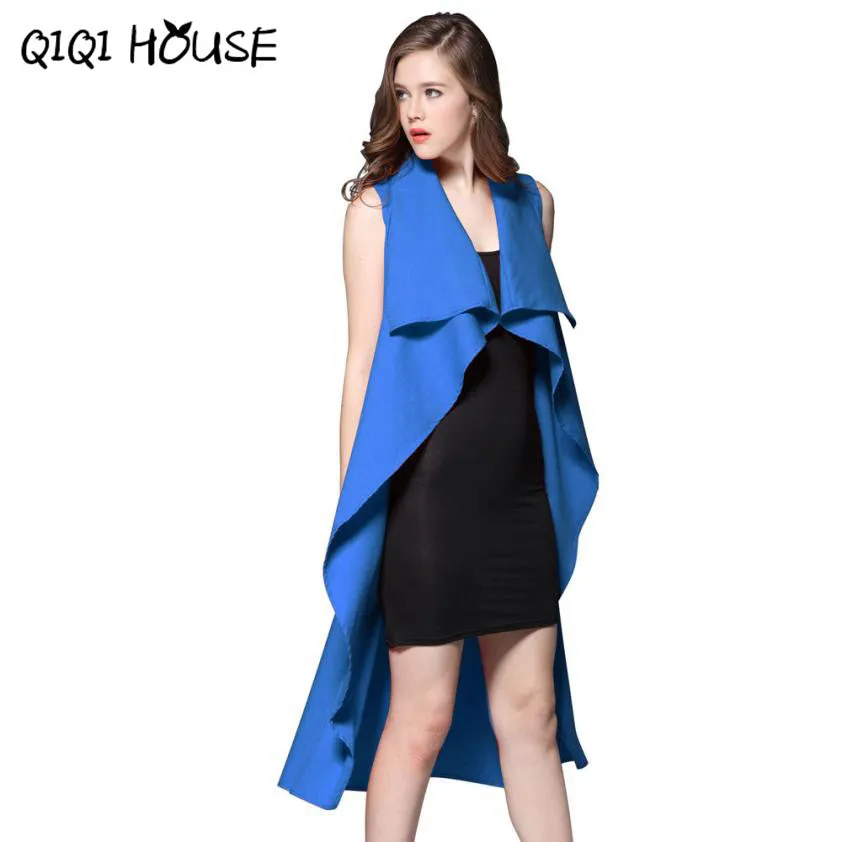 Jaket Women Office Ladies Elegant Sleeveless Windbreaker Solid Cardigan Basic Wear Outwear Women Manteaux Femme#C817 SM6