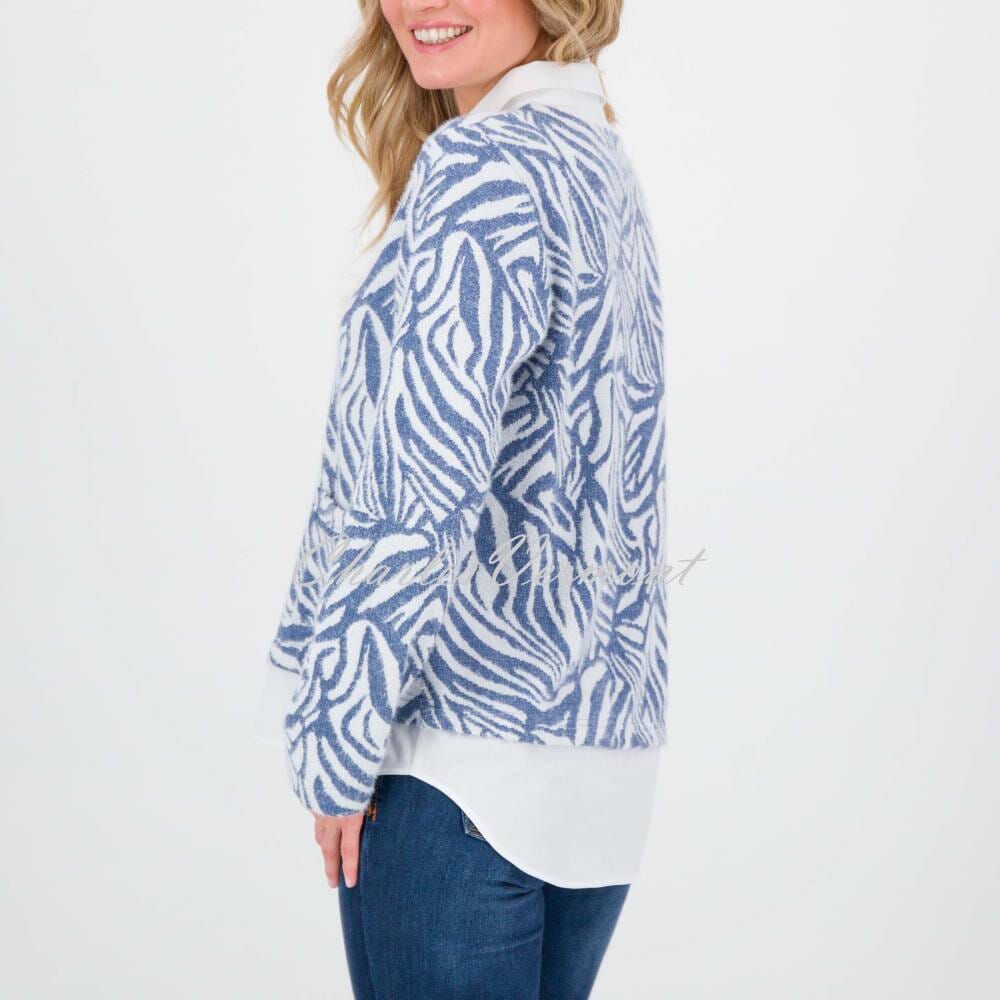 Just White Two-In-One Sweater Blouse - Style J3445