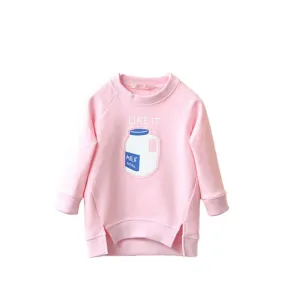 Kids Toddler Bottle Printed Warm Tops Sweatshirt Girls Pullover Coat Baby Children Jacket SM6