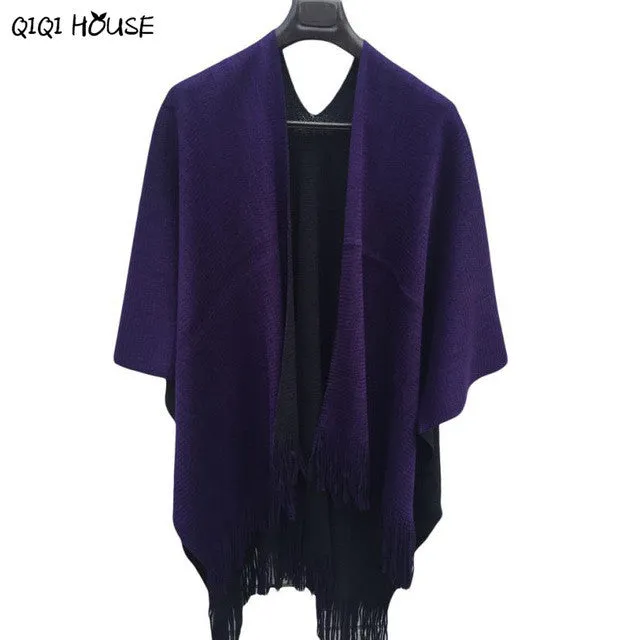 Kimono Jacket Oversize Knitted Tassel Ladies Coats Warm Autumn Winter Shawl Cardigans Sweater Coat Inverno Veste Femme#C907 SM6