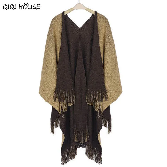 Kimono Jacket Oversize Knitted Tassel Ladies Coats Warm Autumn Winter Shawl Cardigans Sweater Coat Inverno Veste Femme#C907 SM6