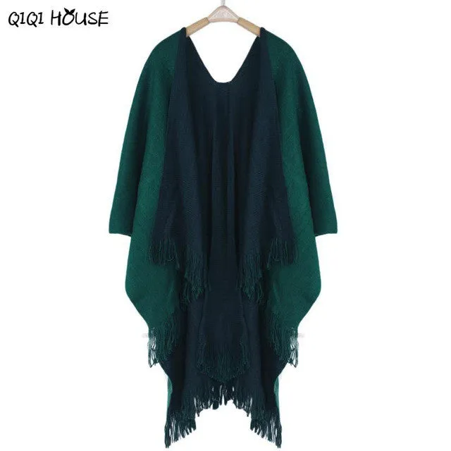 Kimono Jacket Oversize Knitted Tassel Ladies Coats Warm Autumn Winter Shawl Cardigans Sweater Coat Inverno Veste Femme#C907 SM6