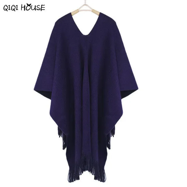 Kimono Jacket Oversize Knitted Tassel Ladies Coats Warm Autumn Winter Shawl Cardigans Sweater Coat Inverno Veste Femme#C907 SM6