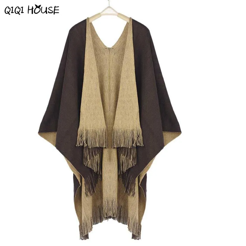 Kimono Jacket Oversize Knitted Tassel Ladies Coats Warm Autumn Winter Shawl Cardigans Sweater Coat Inverno Veste Femme#C907 SM6