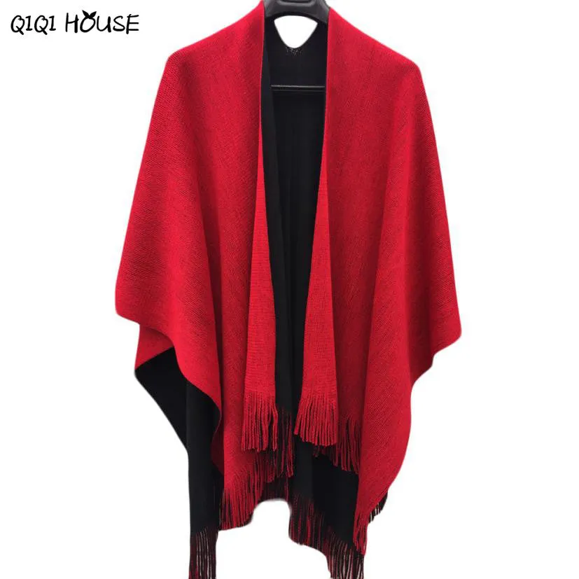 Kimono Jacket Oversize Knitted Tassel Ladies Coats Warm Autumn Winter Shawl Cardigans Sweater Coat Inverno Veste Femme#C907 SM6