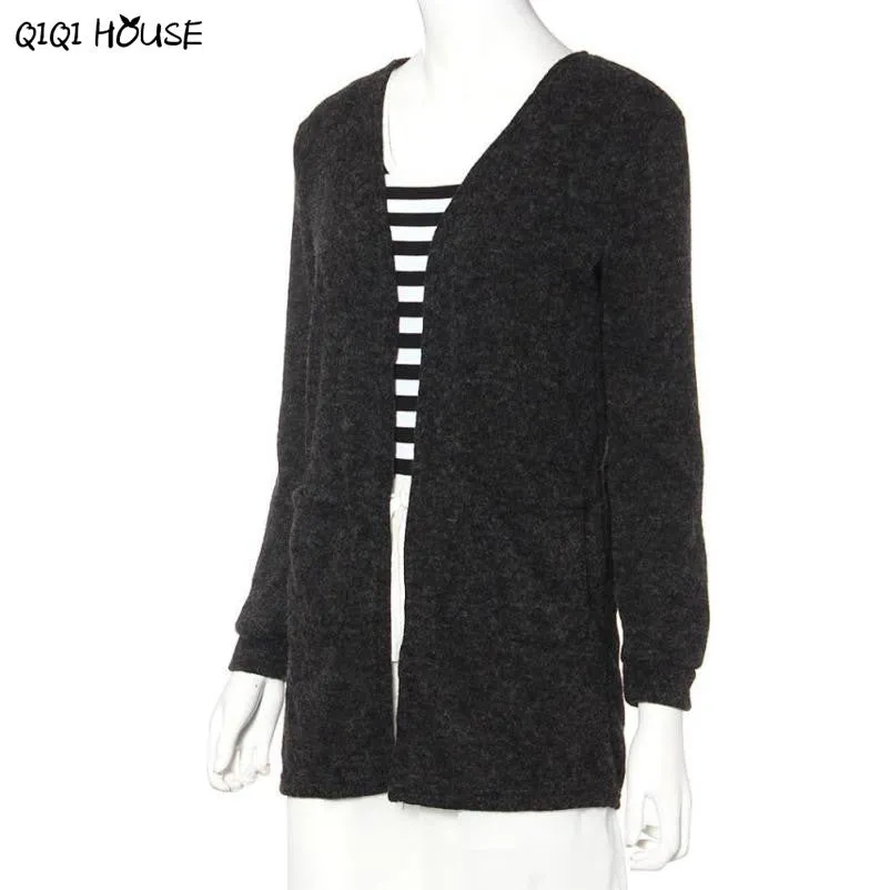 Long Knitted Cardigans Plus Size 5XL Black Long Sleeve Knitwear Outwear Autumn Basic Coat Casacas Mujer 2016#C923 SM6