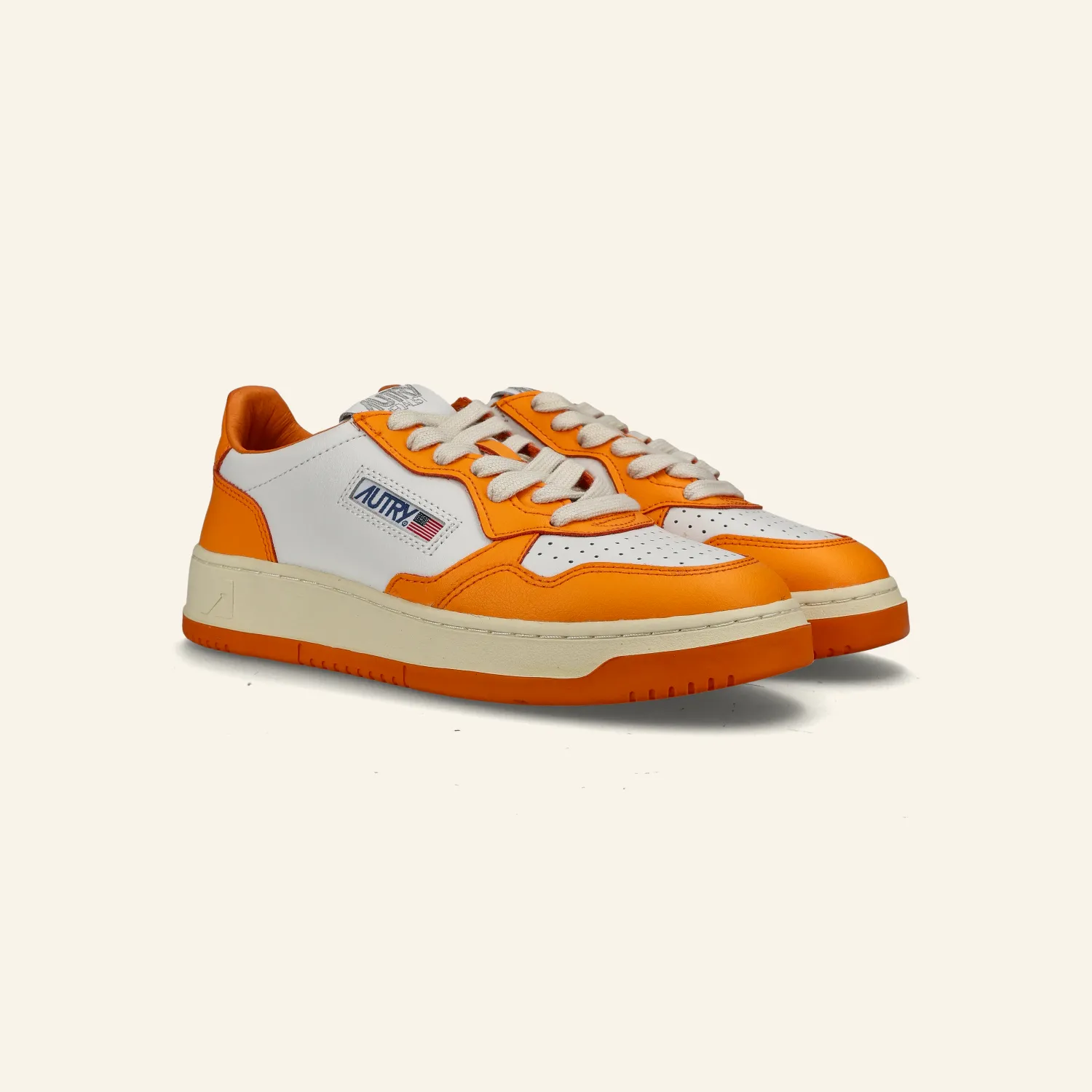 LOW SNEAKER 80's WB06 I Bicolor White/Orange