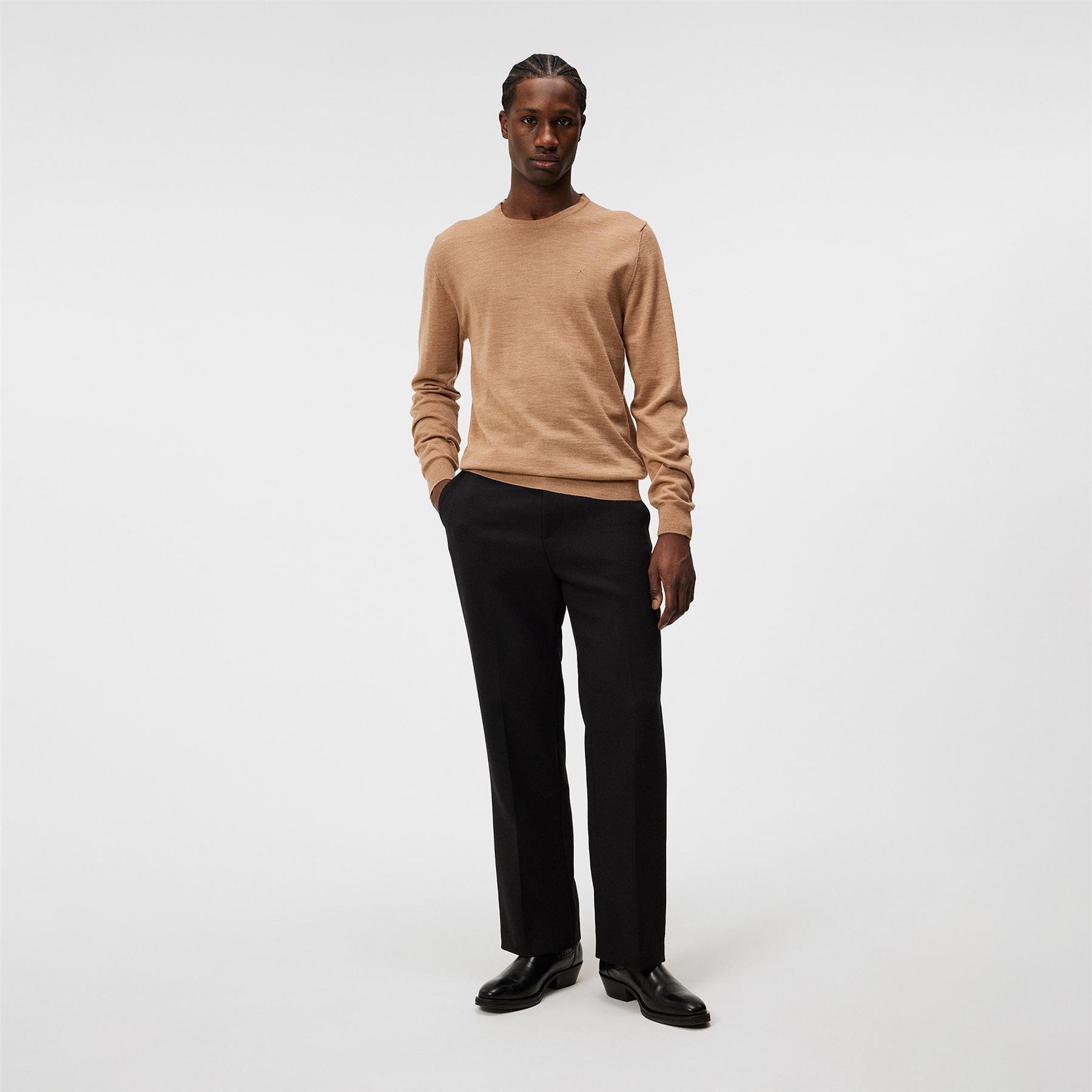 Lyle Merino Crew Neck Sweater Batique Khaki - SS24