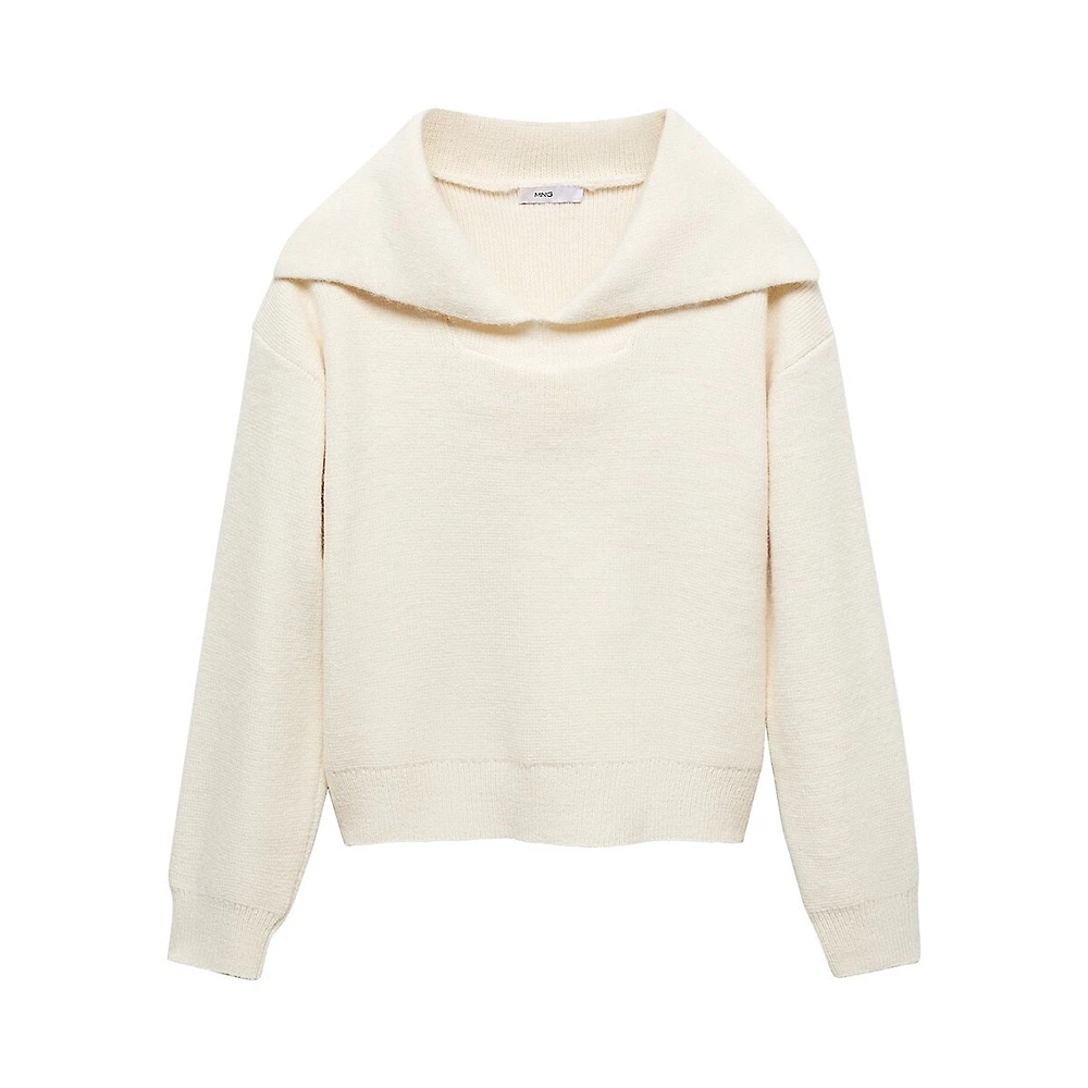 Mango Camp-Collar Knit Sweater