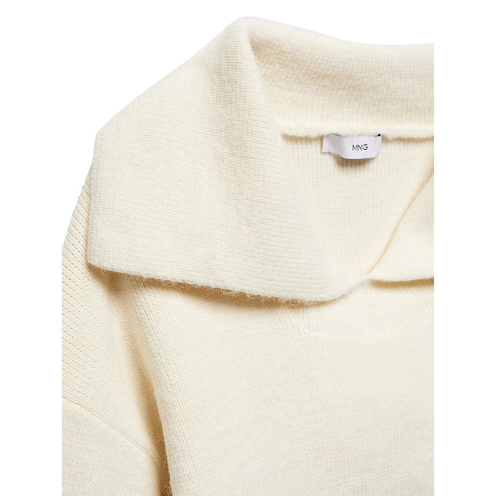 Mango Camp-Collar Knit Sweater