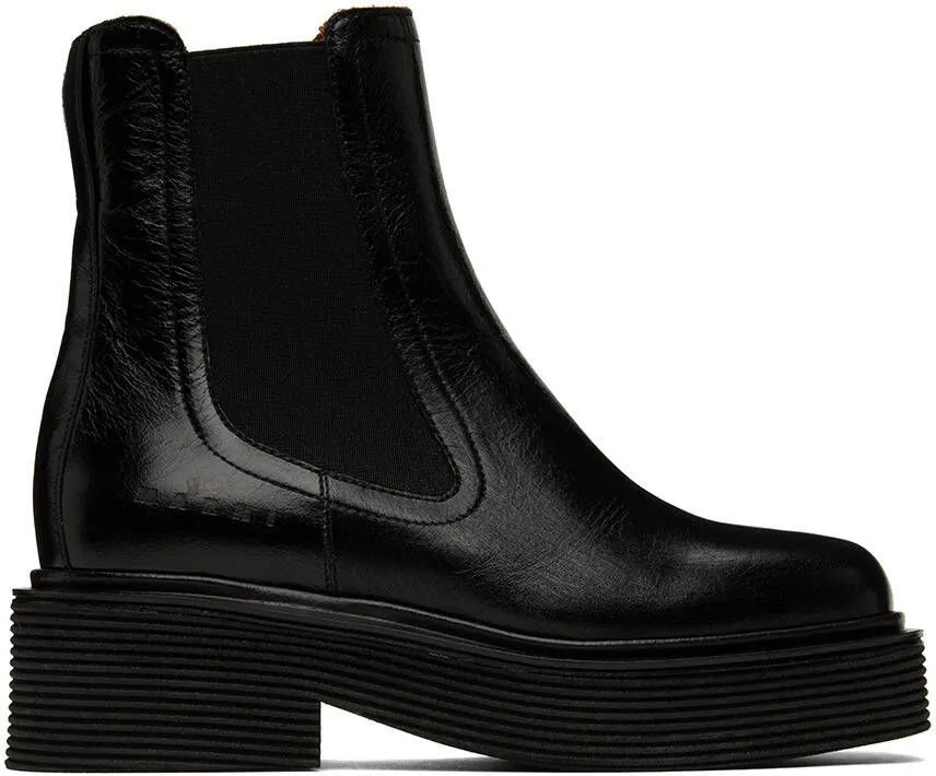 Marni Black Leather Chelsea Boots