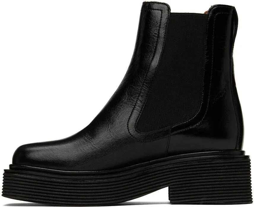 Marni Black Leather Chelsea Boots