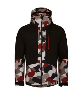 Mens edge geometric ski jacket black/clay Dare 2B