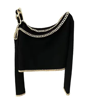 Metal Chain Knit Sweater