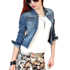 Newest Women's Fashion Casual Long Sleeve Denim Jacket Jeans Short Coat Jacket SM6