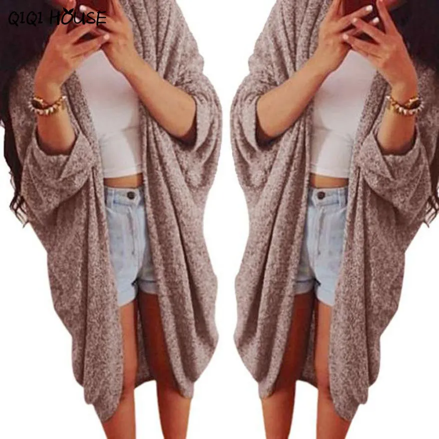 Oversized Knitted Jacket Plus Size 3XL Loose Long Sleeve Solid Women Coats Casual Cardigan Jacket Manteau Femme Printemps#C907 S